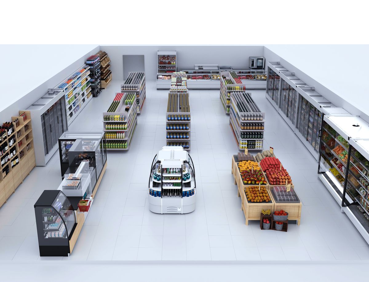 A store fitted with IGLOO Glycol-Ready cabinets powered by a MultiFlow chiller
